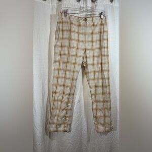 & Other Stories Mustard and White Plaid Trousers
